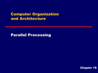 Computer Organization and Architecture