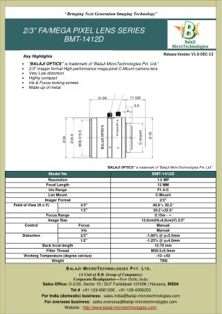 BALAJI OPTICS | MACHINE VISION LENSES |MACHINE VISION