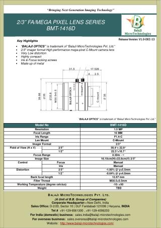 BALAJI OPTICS | MACHINE VISION LENSES |MACHINE VISION