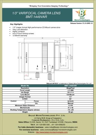 BALAJI OPTICS | MACHINE VISION LENSES |MACHINE VISION