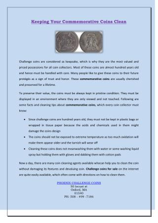 Keeping Your Commemorative Coins Clean