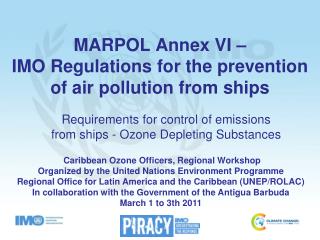 MARPOL Annex VI – IMO Regulations for the prevention of air pollution from ships