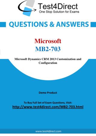 Microsoft MB2-703 Exam - Updated Questions