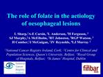 The role of folate in the aetiology of oesophageal lesions