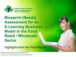 Blueprint Needs Assessment for an E-Learning Business Model in the Food Retail