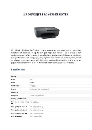 HP Officejet Pro 6230 EPrinter