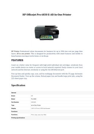 HP Officejet Pro 6830 E-All-In-One Printer