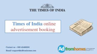 Times of India online advertisement booking