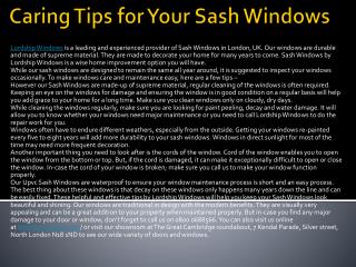 Caring Tips for Your Sash Windows