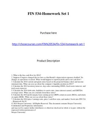 FIN 534 Week 9 Assignment 1 - Financial Research Report Purchase here http://chosecourses.com/FIN 534/fin-534-week-9-