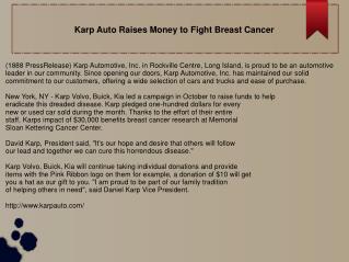 Karp Auto Raises Money to Fight Breast Cancer