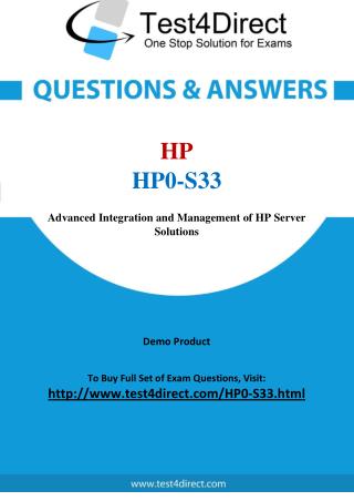 HP0-S33 HP ASE Real Exam Questions
