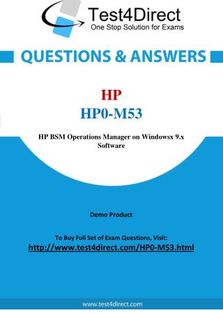 HP HP0-M53 Exam - Updated Questions