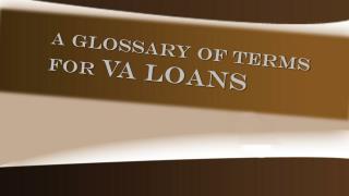 A Glossary of Terms for VA Loans