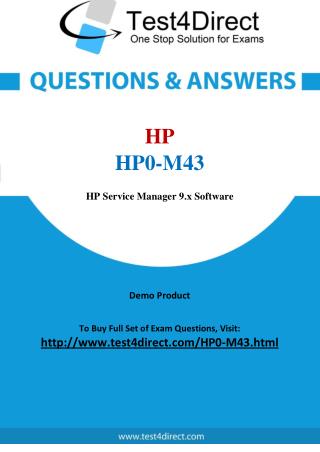HP HP0-M43 Exam - Updated Questions