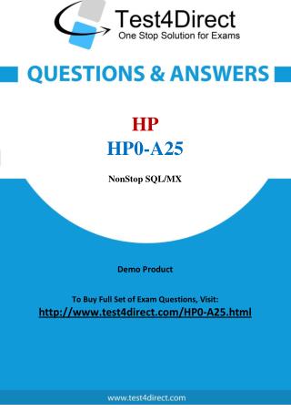 HP0-A25 HP Exam - Updated Questions