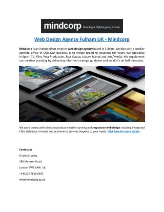 Web Design Agency Fulham UK - Mindcorp