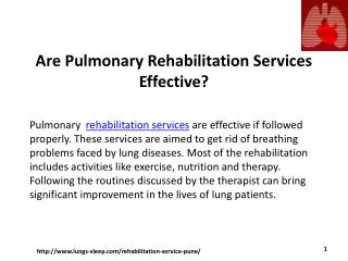 Are pulmonary rehabilitation services effective