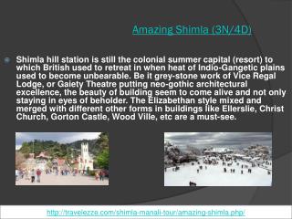 Amazing Shimla 02 Nights / 03 Days