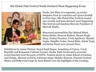 8th Global Film Festival Noida Declared Most Happening Event