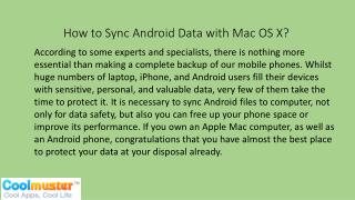 How to Sync Android Data with Mac OS X