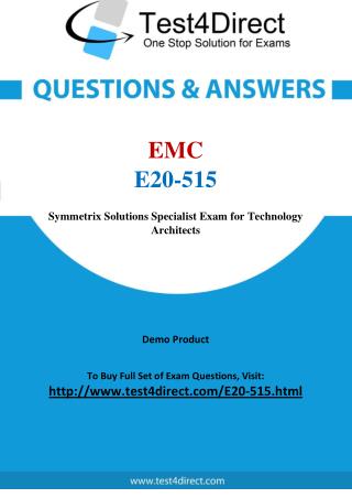 EMC E20-515 Exam Questions