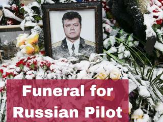 Funeral for Russian pilot