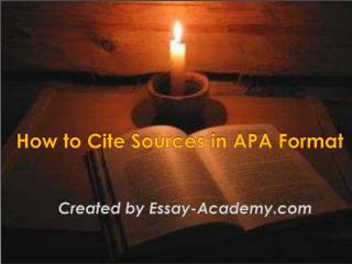 How to Cite Sources in APA Format