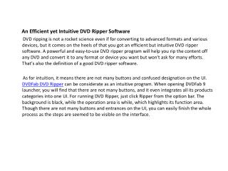 DVDFab DVD Ripper-a comprehensive and reliable tool be worth of your investment