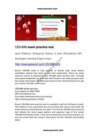 Oracle 1Z0-898 exam practice test