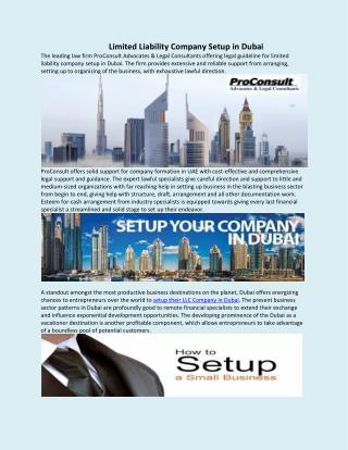 Limited Liability Company Setup in Dubai