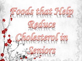Foods that Help Reduce Cholesterol in Seniors