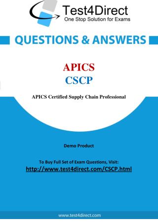 CSCP APICS Exam - Updated Questions