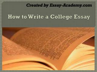 How to Write a College Essay