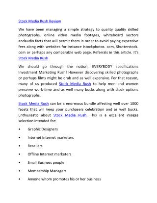 Stock Media Rush Review