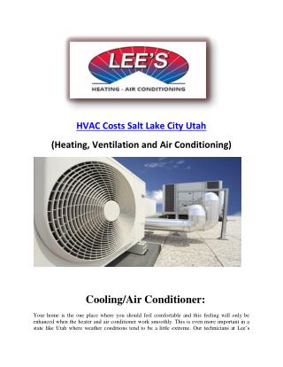 LeesHeatAc- Conditioning BTU and HVAC Costs Salt Lake City Utah