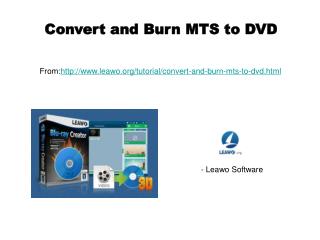 Convert and Burn MTS to DVD