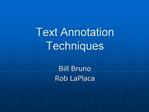 Text Annotation Techniques