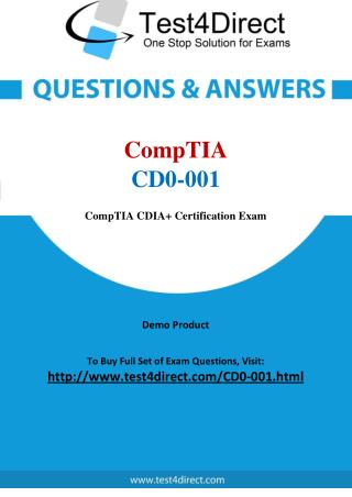 CompTIA CD0-001 Test Questions