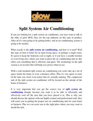 Split System Air Conditioning