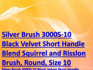 Silver Brush 3000S-10 Black Velvet Short Handle Blend Squirrel and Risslon Brush, Round, Size 10
