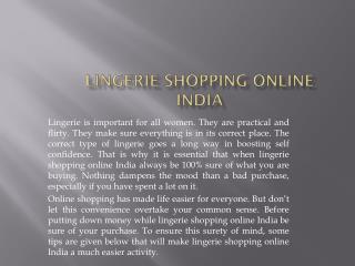 Lingerie Shopping Online India, Buy Lingerie Online India