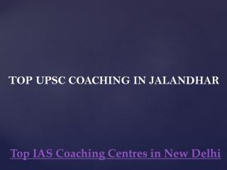 Top upsc coaching in jalandhar