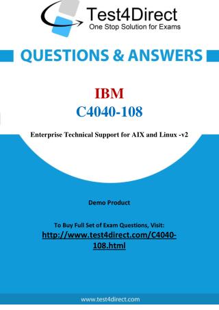 C4040-108 IBM Exam - Updated Questions