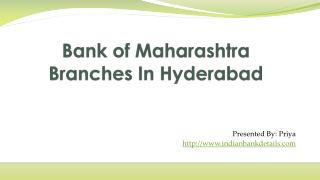MICR code for Bank of Maharashtra Branches In Hyderabad
