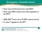Emergency remedial action