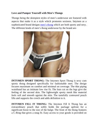 Love and Pamper Yourself with Men’s Thongs