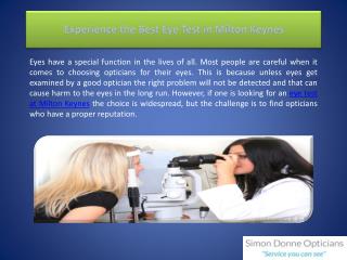 Experience the Best Eye Test in Milton Keynes