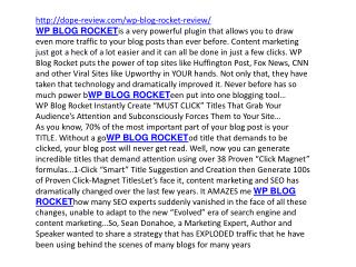 Wp Blog Rocket review