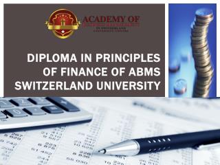 Diploma in Principles of Finance of ABMS SWITZERLAND UNIVERSITY